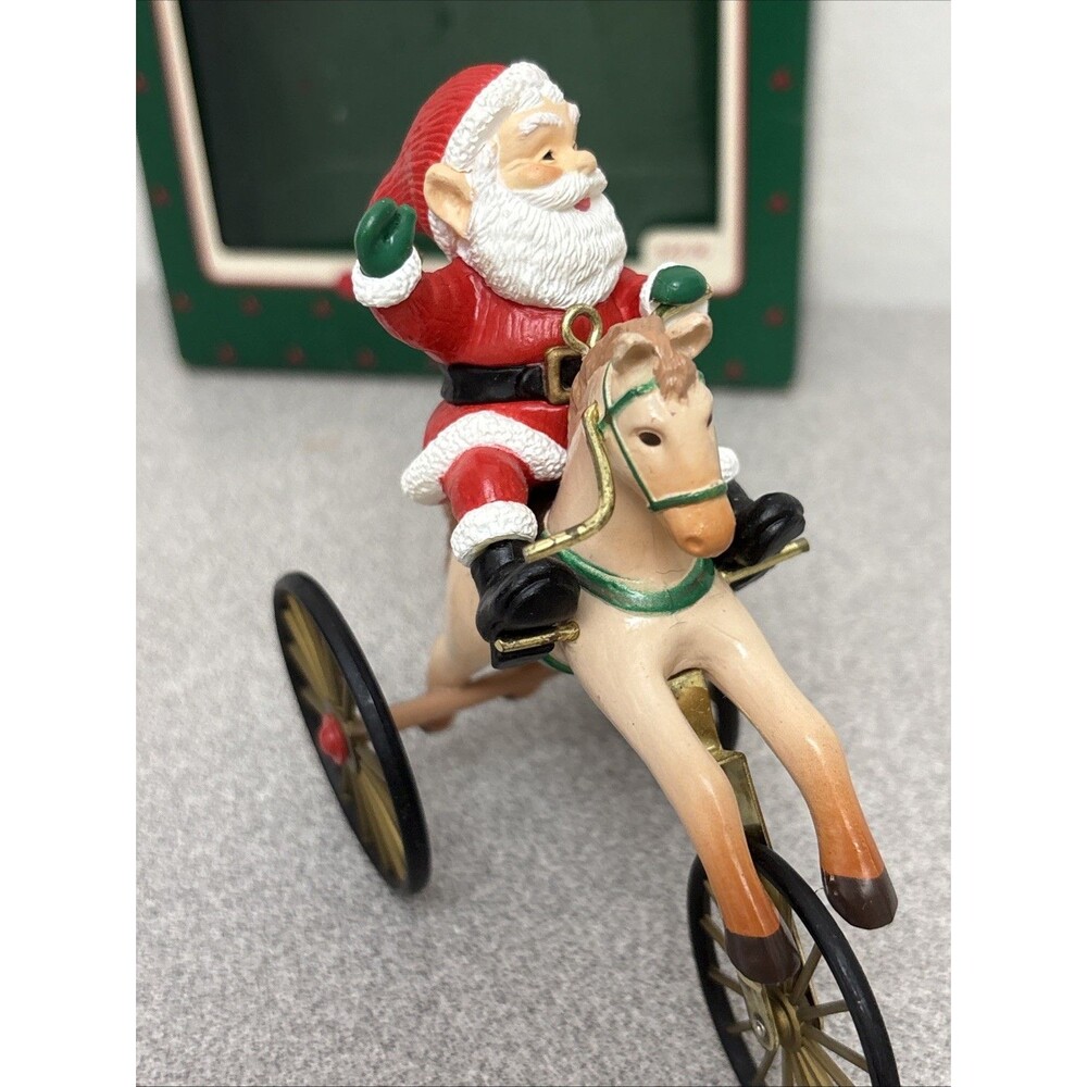 Hallmark Christmas Ornament The Wonderful Santacycle Santa Horse Tricycle 1988 - Picture 5 of 9